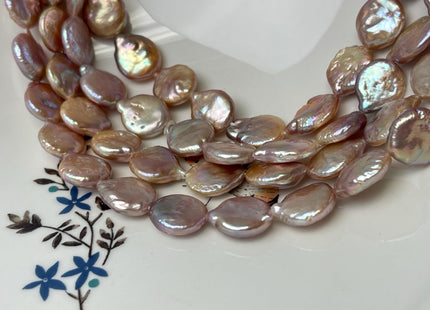 12-12.5 mm Natural Mixed Mauve Pink Freshwater Coin Pearl Genuine Natural Small Tear Drop Coin Pearls Beads #P3019
