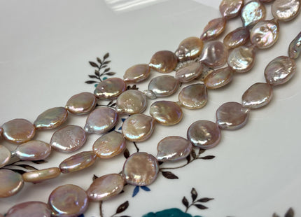 12-12.5 mm Natural Mixed Mauve Pink Freshwater Coin Pearl Genuine Natural Small Tear Drop Coin Pearls Beads #P3019