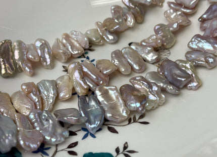 7-10x10-23 mm Natural Mixed Mauve Pink Biwa Stick Freshwater Pearl Beads Genuine Cultured Center Drilled Natural Pearl Beads #P3020