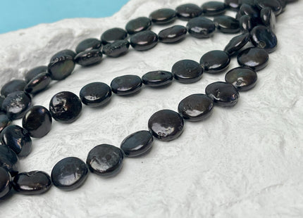 10-11 mm AA Black Peacock Color Coin Freshwater Pearl Beads Genuine High Luster Cultured Freshwater Coin Pearls 36 Beads #P3024