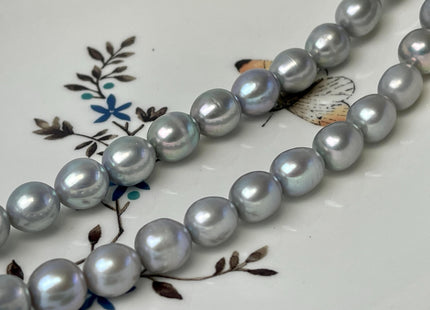 8-9x10-11 mm AAA Silver Gray Color Freshwater Pearls Rice/Oval Shape Pearl Beads Genuine High Luster Smooth Freshwater Pearls #P3025