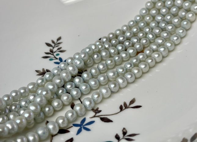 6 mm AAA Light Baby Blue Green Off Round Freshwater Pearls Genuine Very Rare High Luster Baby Blue Freshwater Pearl Beads #P3028