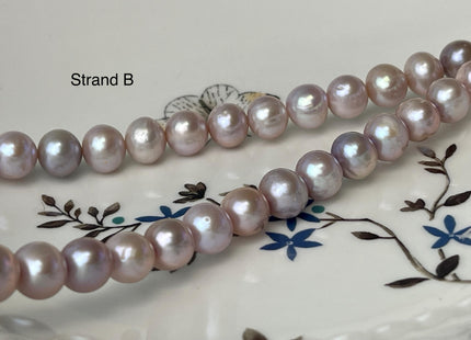 8-9 mm AA Natural Light Mauve Peach Pink Color Off Round Freshwater Pearl Beads Genuine Natural Freshwater Round Pearls 45 Pieces #P3040