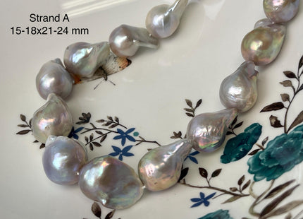 One-Of-A-Kind 14-18x17-25 mm AAA Very Rare Baroque Freshwater Pearl Bead Genuine Natural Seaweed Mauve Pink Baroque Pearls #P3042