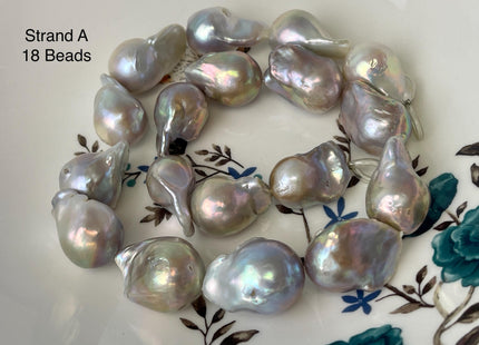 One-Of-A-Kind 14-18x17-25 mm AAA Very Rare Baroque Freshwater Pearl Bead Genuine Natural Seaweed Mauve Pink Baroque Pearls #P3042