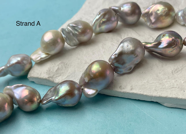 One-Of-A-Kind 14-18x17-25 mm AAA Very Rare Baroque Freshwater Pearl Bead Genuine Natural Seaweed Mauve Pink Baroque Pearls #P3042