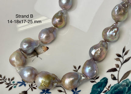 One-Of-A-Kind 14-18x17-25 mm AAA Very Rare Baroque Freshwater Pearl Bead Genuine Natural Seaweed Mauve Pink Baroque Pearls #P3042