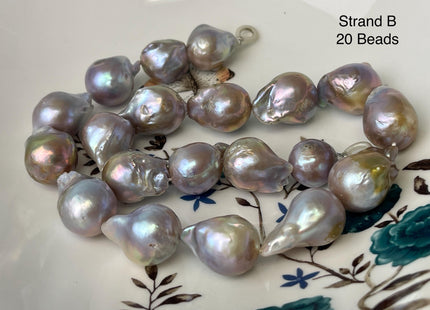 One-Of-A-Kind 14-18x17-25 mm AAA Very Rare Baroque Freshwater Pearl Bead Genuine Natural Seaweed Mauve Pink Baroque Pearls #P3042