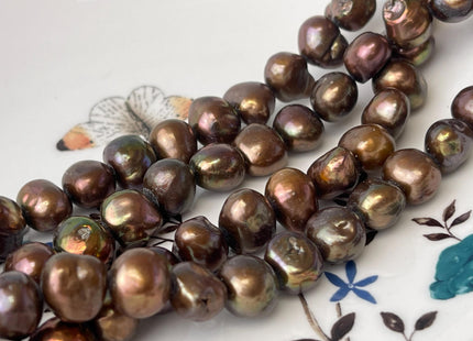 10-12 mm AA Dark Chocolate Brown Color Freshwater Pearl Nugget Beads Dark Brown High Luster Genuine Large Nugget Pearls #P3043