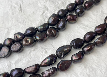 10-11x12-15 mm AA Dark Brown Peacock Color Freshwater Pearl Rice Nugget Beads Dark Brown Genuine Rice Nugget Pearls #P3047
