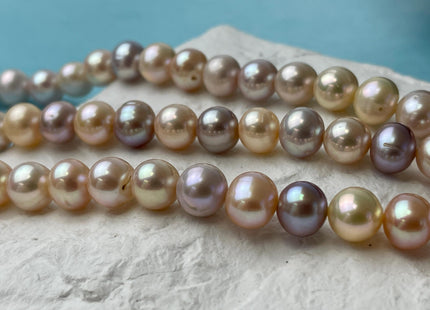 10-11 mm AA Rare Extra Shiny Natural Mixed Mauve Pink Potato Freshwater Pearl Bead Genuine High Luster Quality Bridal Pearls 41 Beads #P3046