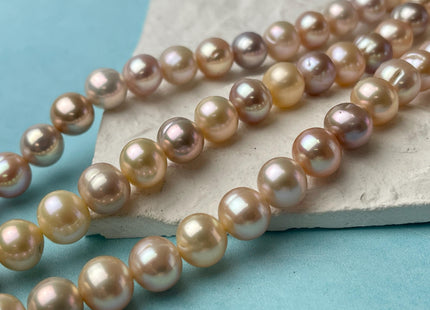 10-11 mm AA Rare Extra Shiny Natural Mixed Mauve Pink Potato Freshwater Pearl Bead Genuine High Luster Quality Bridal Pearls 41 Beads #P3046