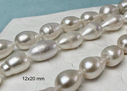 9-11x13-15 mm AA Natural White Tear-Drop Rice Shape Freshwater Pearl Beads Genuine Natural Freshwater Pearls #1090