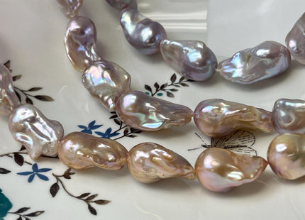 15-18x30 mm AAA Rare Natural Mauve Pink Baroque Pearl Genuine High Luster Quality Pearl With Iridescent Color #P2977