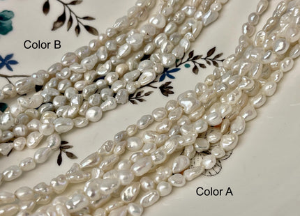 5-6x6-9 mm Natural White Keshi Freshwater Pearls Beads Genuine Nugget Shape Small Keshi Freshwater Pearl #P3055