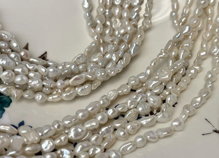 5-6x6-9 mm Natural White Keshi Freshwater Pearls Beads Genuine Nugget Shape Small Keshi Freshwater Pearl #P3055
