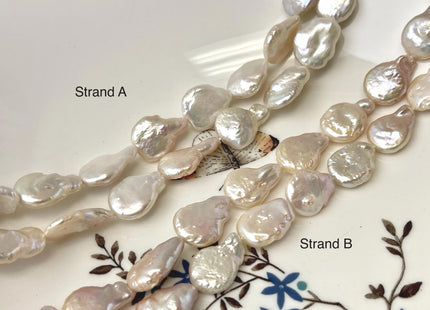 11-12 mm Pale Pink Color Coin Freshwater Pearl Beads Genuine High Luster Tear Drop Shape Freshwater Coin Pearls #P3176