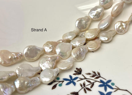 11-12 mm Pale Pink Color Coin Freshwater Pearl Beads Genuine High Luster Tear Drop Shape Freshwater Coin Pearls #P3176