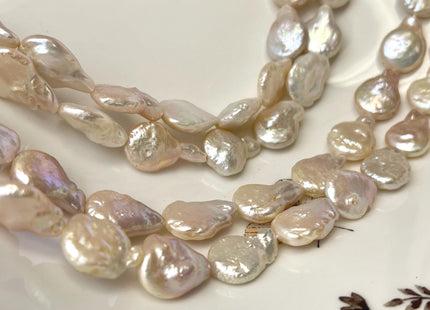 11-12 mm Pale Pink Color Coin Freshwater Pearl Beads Genuine High Luster Tear Drop Shape Freshwater Coin Pearls #P3176