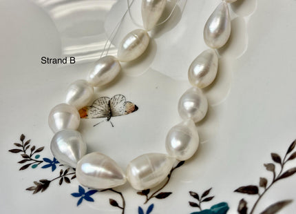 12-15x15-24 mm AA Natural White Tear Drop Shape Freshwater Pearl Beads Genuine High Quality Long Rice Oval Freshwater Pearl Beads #P3181