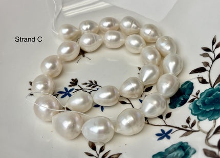 12-15x15-24 mm AA Natural White Tear Drop Shape Freshwater Pearl Beads Genuine High Quality Long Rice Oval Freshwater Pearl Beads #P3181