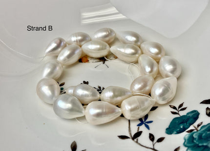 12-15x15-24 mm AA Natural White Tear Drop Shape Freshwater Pearl Beads Genuine High Quality Long Rice Oval Freshwater Pearl Beads #P3181