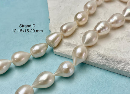 12-15x14-20 mm AA Natural White Tear Drop Shape Freshwater Pearl Beads Genuine High Quality Long Rice Oval Freshwater Pearl Beads #P3181