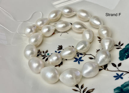 12-16x13-20 mm AA Natural White Tear Drop Shape Freshwater Pearl Beads Genuine High Quality Long Rice Oval Freshwater Pearl Beads #P3181