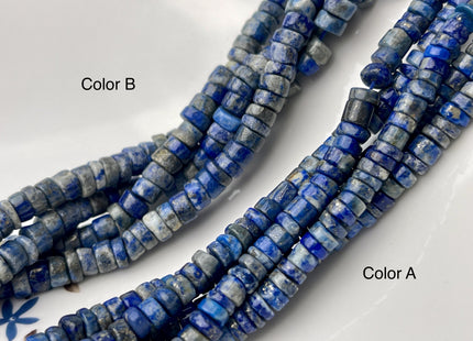 4mm 5mm 6mm Rondelle Heishi Tire Shape Natural Blue Lapis Gemstone Beads Genuine Quality Rondelle Lapis Loose Beads 13 Inches #4443