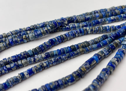 4mm 5mm 6mm Rondelle Heishi Tire Shape Natural Blue Lapis Gemstone Beads Genuine Quality Rondelle Lapis Loose Beads 13 Inches #4443