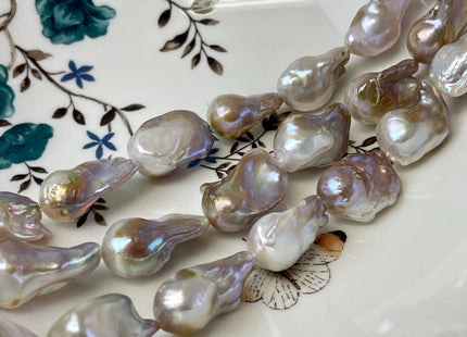 15-18x30 mm AAA Rare Natural Seaweed Pink Baroque Pearl Genuine High Luster Quality Pearl With Iridescent Color #P3036