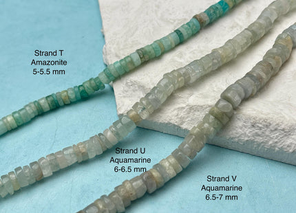 5-9 mm Smooth Heishi Tyre Opal Jasper Quartz Amazonite Aquamarine Onyx Gemstone Beads Genuine Natural Mixed Gemstones 8 Inches Strand #4723