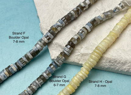5-9 mm Smooth Heishi Tyre Opal Jasper Quartz Amazonite Aquamarine Onyx Gemstone Beads Genuine Natural Mixed Gemstones 8 Inches Strand #4723