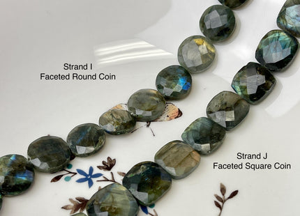 9-20x10-33mm AAA 1Labradorite Gemstone Beads Mixed Smooth or Faceted Coin Oval Shape Genuine Quality Blue Flash Labradorite 8 Inches #4724