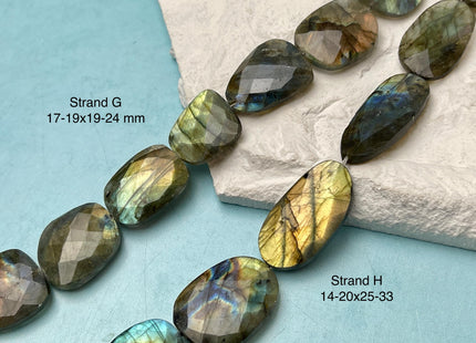 9-20x10-33mm AAA 1Labradorite Gemstone Beads Mixed Smooth or Faceted Coin Oval Shape Genuine Quality Blue Flash Labradorite 8 Inches #4724