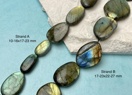 9-20x10-33mm AAA 1Labradorite Gemstone Beads Mixed Smooth or Faceted Coin Oval Shape Genuine Quality Blue Flash Labradorite 8 Inches #4724