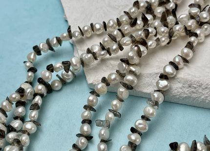 20 inch Multi Strand 6-7mm Pearl Nugget Necklace with Large Topaz Toggle Clasp, Genuine Pearl Necklace, Bridal Pearl Necklace #316