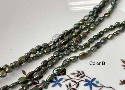 4-5x6-7 mm Rice Nugget Dark Olive Green Color Keshi Freshwater Pearls Genuine Freshwater Keshi Nugget Pearls #P3209