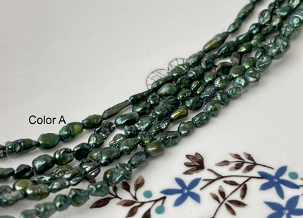 4-5x6-7 mm Rice Nugget Dark Olive Green Color Keshi Freshwater Pearls Genuine Freshwater Keshi Nugget Pearls #P3209