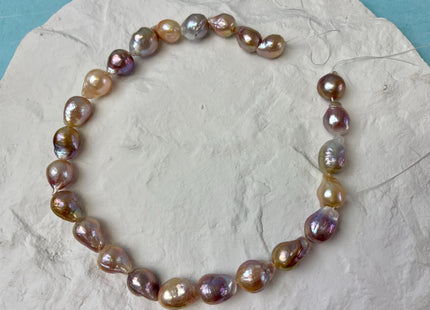 13-15x17 mm AAAA Rare Mixed Natural Mauve Pink Baroque Pearl Genuine Quality Tear Drop Edison Pearl With Iridescent Color 24 Beads #P3057