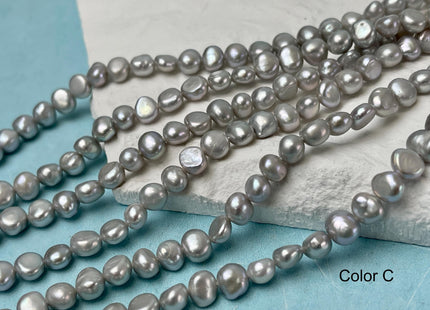 5-6 mm AA Freshwater Pearl Nugget Freshwater Pearl Beads Genuine Pinkish Gray Color High Luster Potato Nugget Pearls 69 Beads #P1907