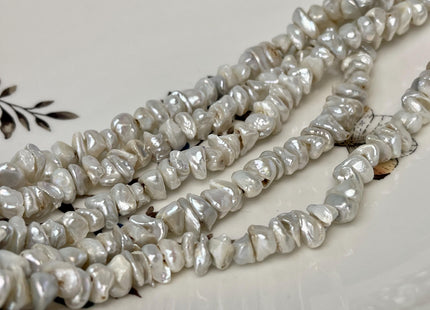 7-10 mm Natural White Rare Keshi Freshwater Pearl Beads Center Drilled Keshi Rondelle Genuine Freshwater Pearls C Grade #P3062