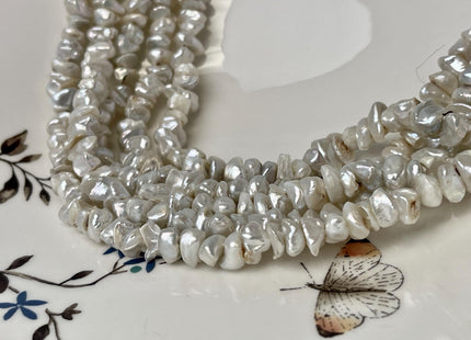 7-10 mm Natural White Rare Keshi Freshwater Pearl Beads Center Drilled Keshi Rondelle Genuine Freshwater Pearls C Grade #P3062