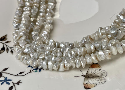 7-10 mm Natural White Rare Keshi Freshwater Pearl Beads Center Drilled Keshi Rondelle Genuine Freshwater Pearls C Grade #P3062