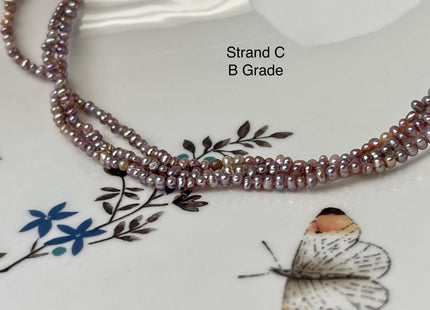 1.8-2 mm Natural Mauve Pink Tiny Potato Pearl Genuine Freshwater Seed Pearl Beads B or C Grade #P3066