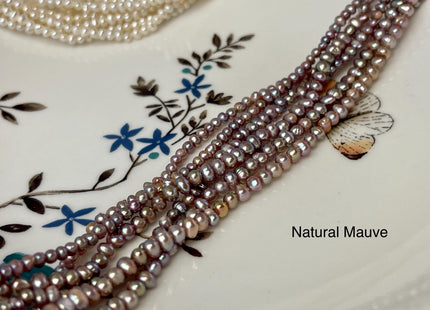 2x3 mm AA Natural Mauve Pink or White Potato Nugget Freshwater Seed Pearls Genuine Rare High Luster Tiny Potato Nugget Pearl Beads #P3067