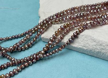 2x3 mm AA Natural Mauve Pink or White Potato Nugget Freshwater Seed Pearls Genuine Rare High Luster Tiny Potato Nugget Pearl Beads #P3067