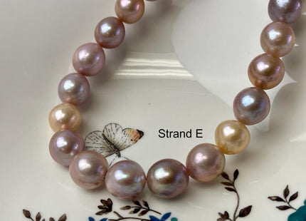12-14mm AAAA Very Rare Natural Mauve Pink Freshwater Round Edison Pearl Bead High Luster Genuine Purple Edison Pearl 29-30 Beads #P3206
