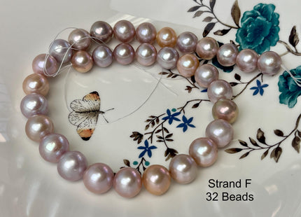 12-14mm AAAA Very Rare Natural Mauve Pink Freshwater Round Edison Pearl Bead High Luster Genuine Purple Edison Pearl 29-30 Beads #P3206