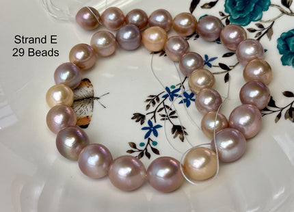 12-14mm AAAA Very Rare Natural Mauve Pink Freshwater Round Edison Pearl Bead High Luster Genuine Purple Edison Pearl 29-30 Beads #P3206